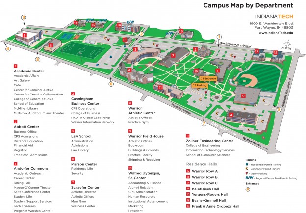 Indiana Tech Campus Map